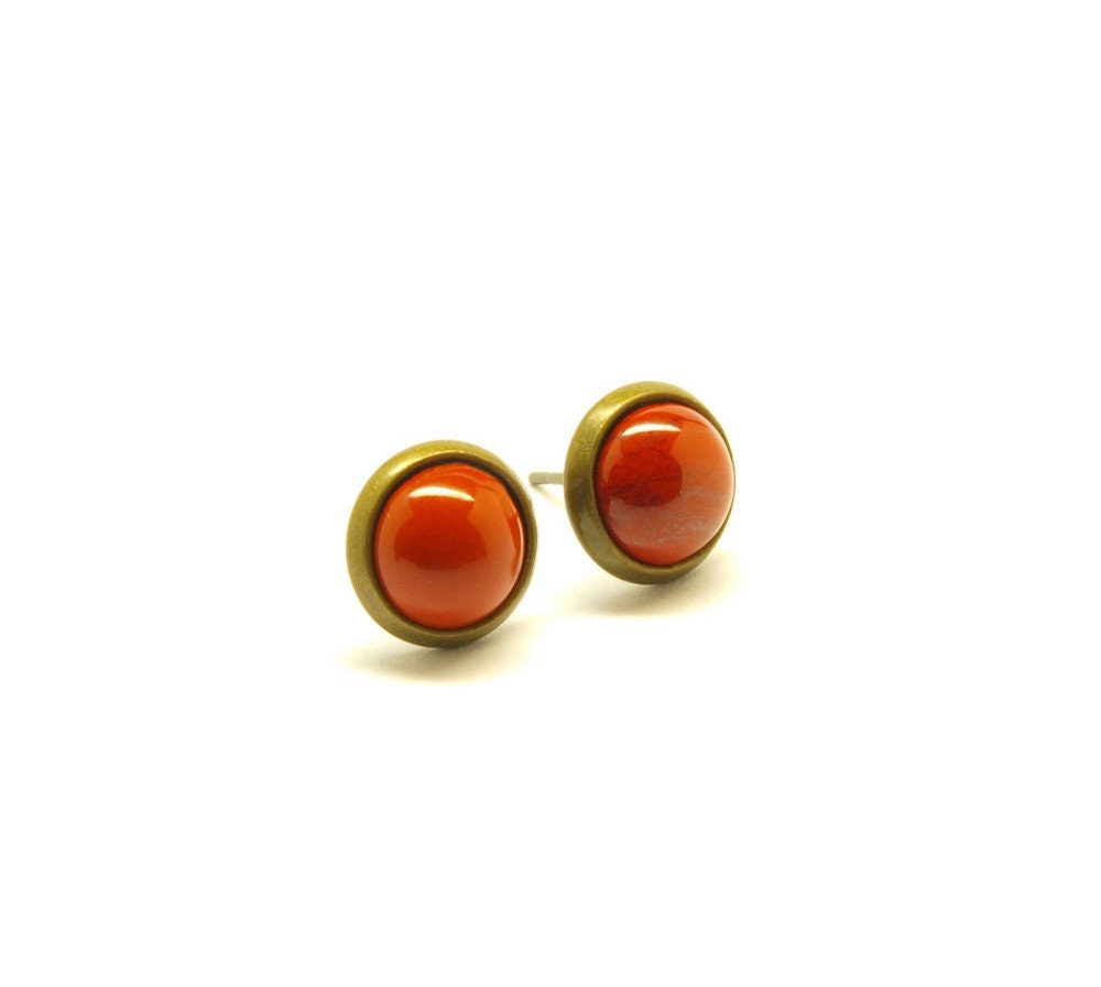 Ohrstecker Roter Jaspis Jasper Edelstein Ohrring