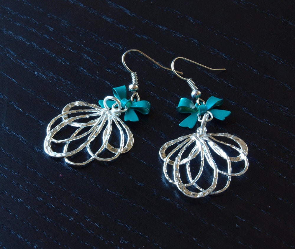 Ohrringe Schleife Orientalisch silber grün ethno