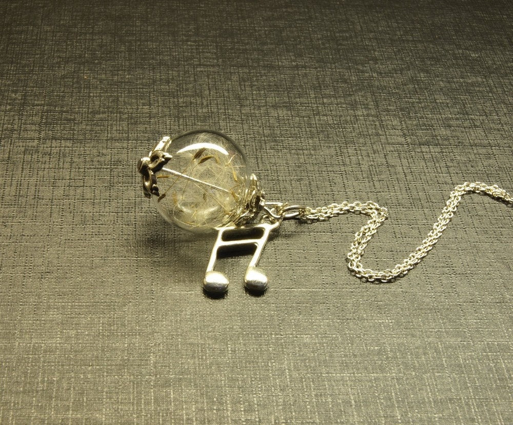 Echte Pusteblumen Kette Perle Glas hohl gefüllt