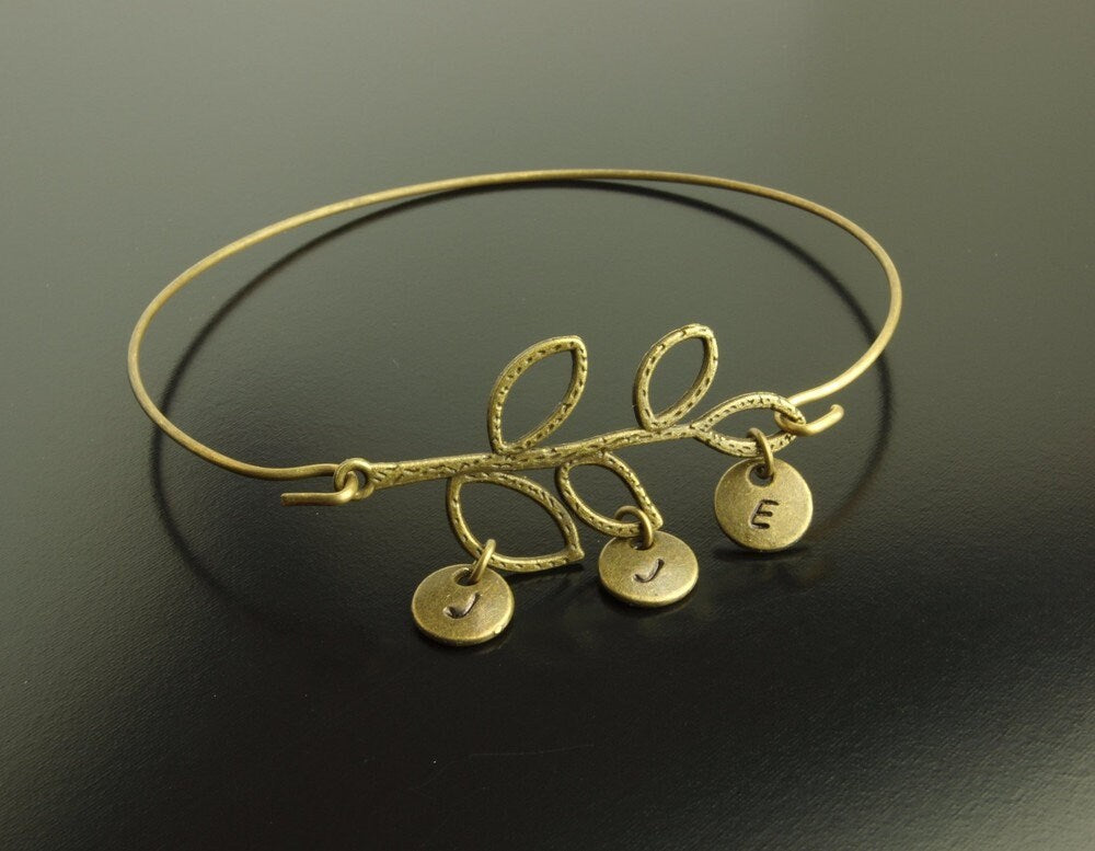 Familienarmband Armreif Buchstaben bronze Zweig