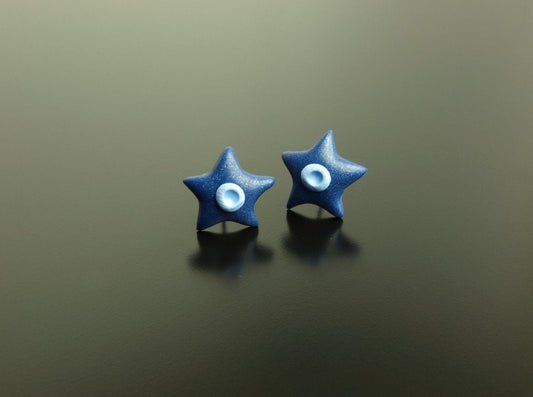 Ohrstecker Stern retro blau hellblau Ohrringe Star