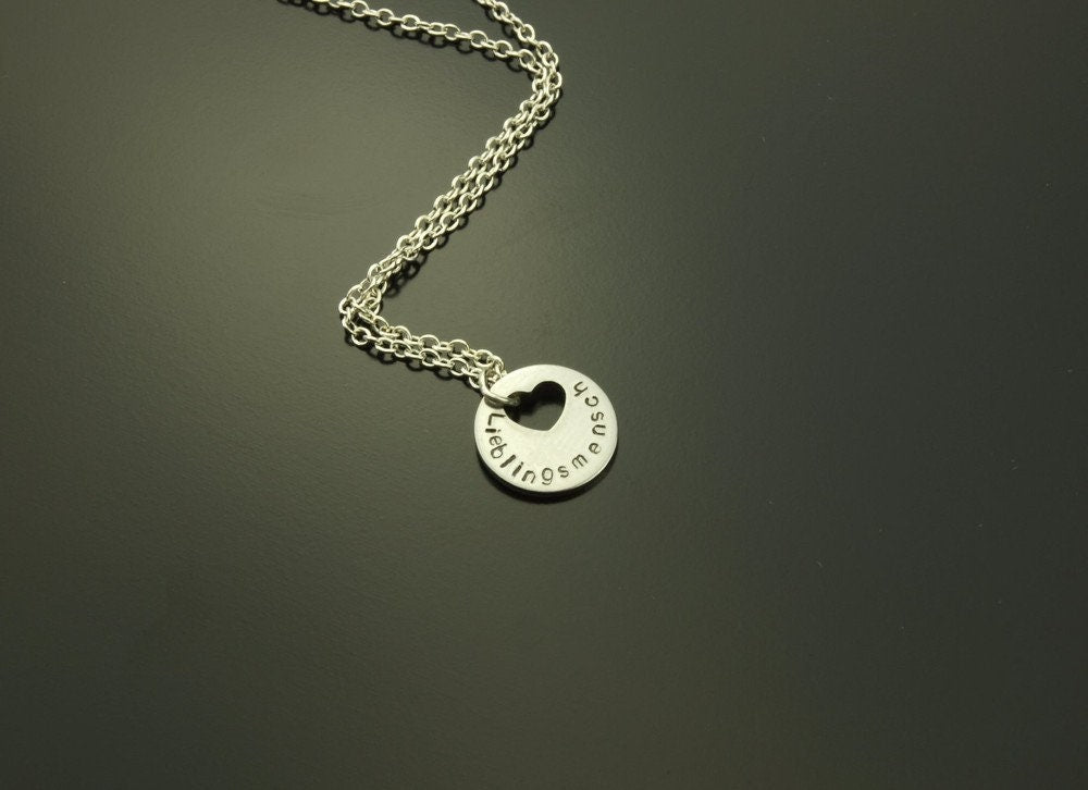 Kette Anhänger Name Initialen Herz Gravur