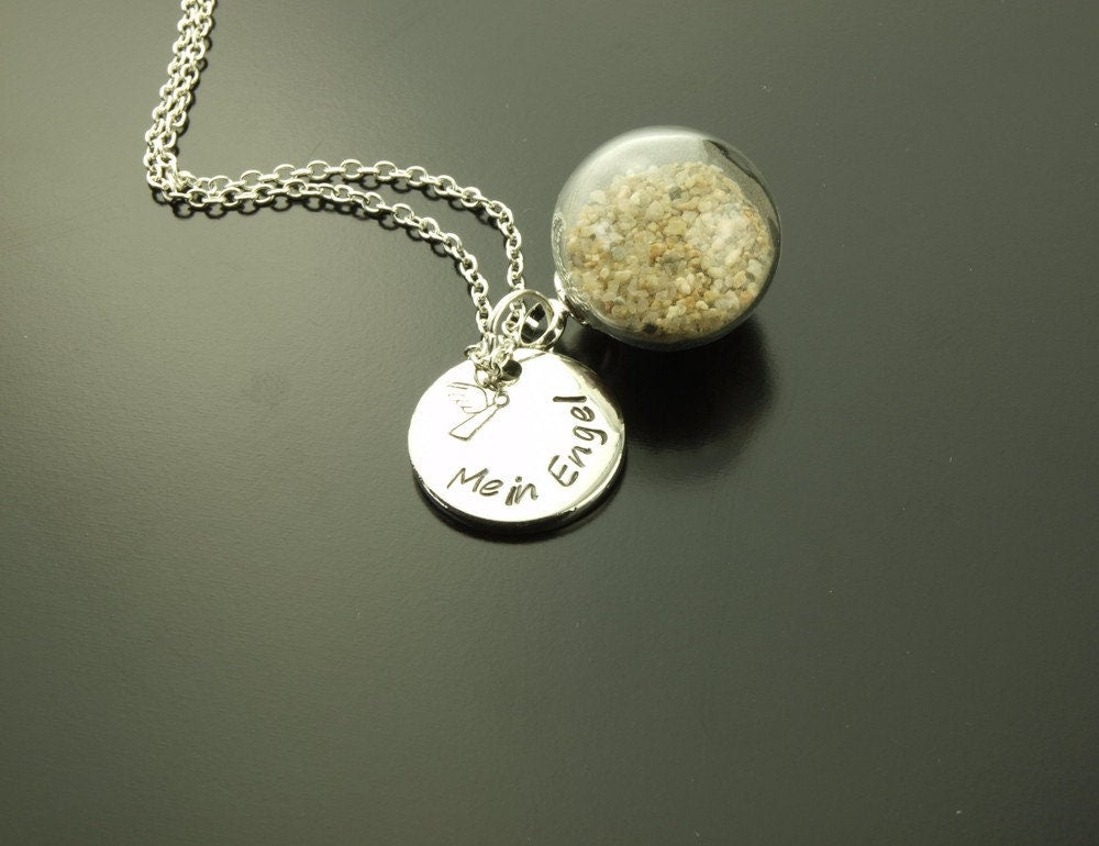 Kette Anhänger Wunschtext Buchstaben Sand Anker