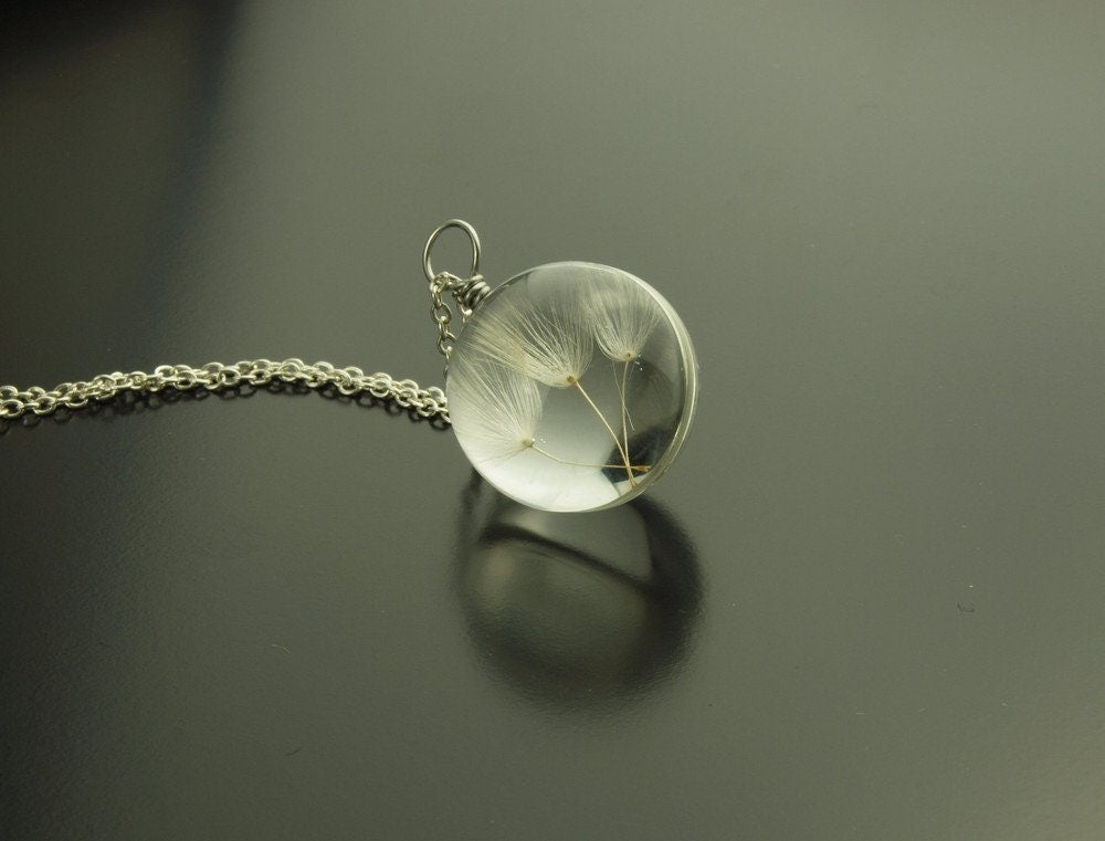 Echte Pusteblumen Kette Perle Harz Löwenzahn