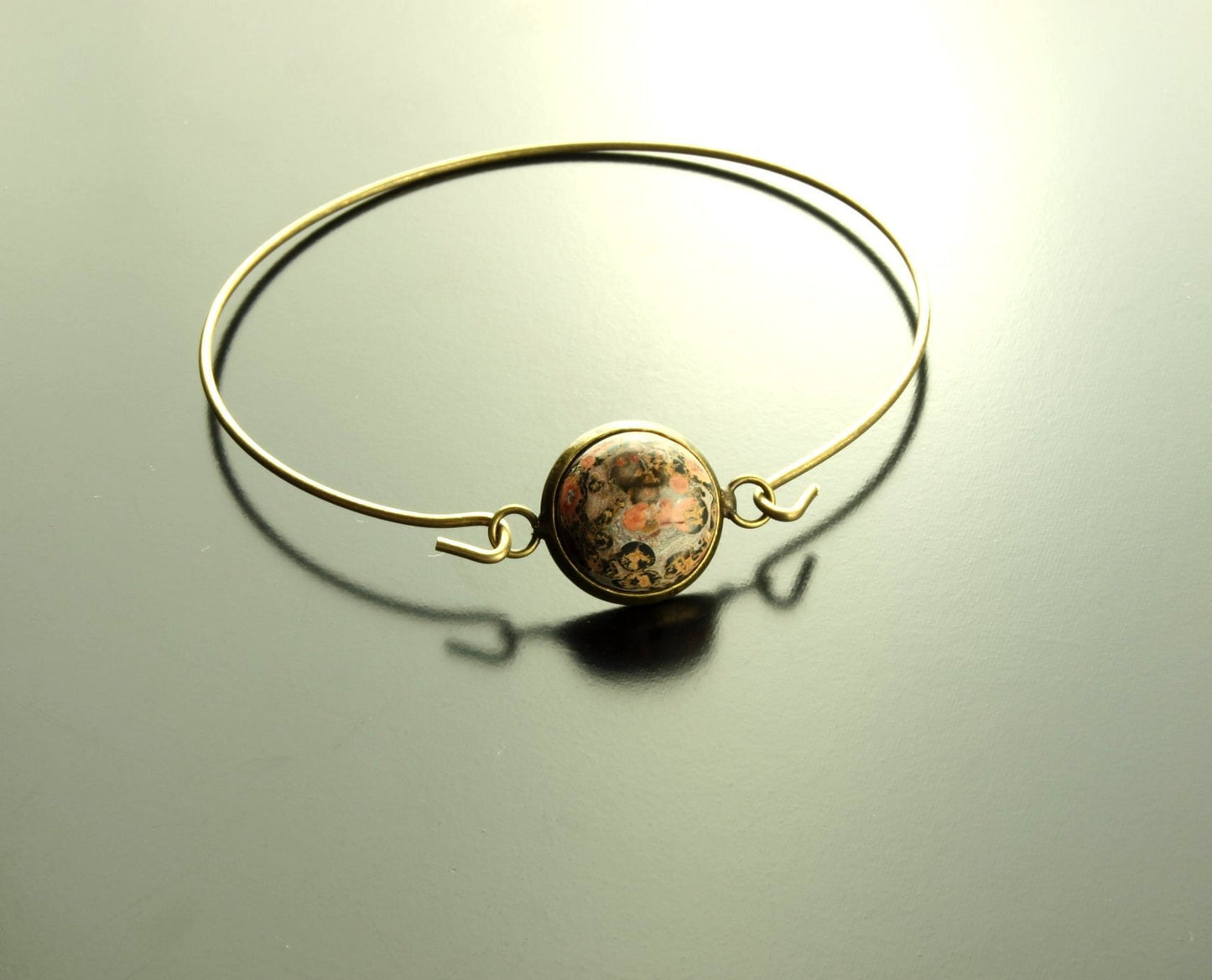 Armreif Leopard Skin Jasper Edelstein Armband