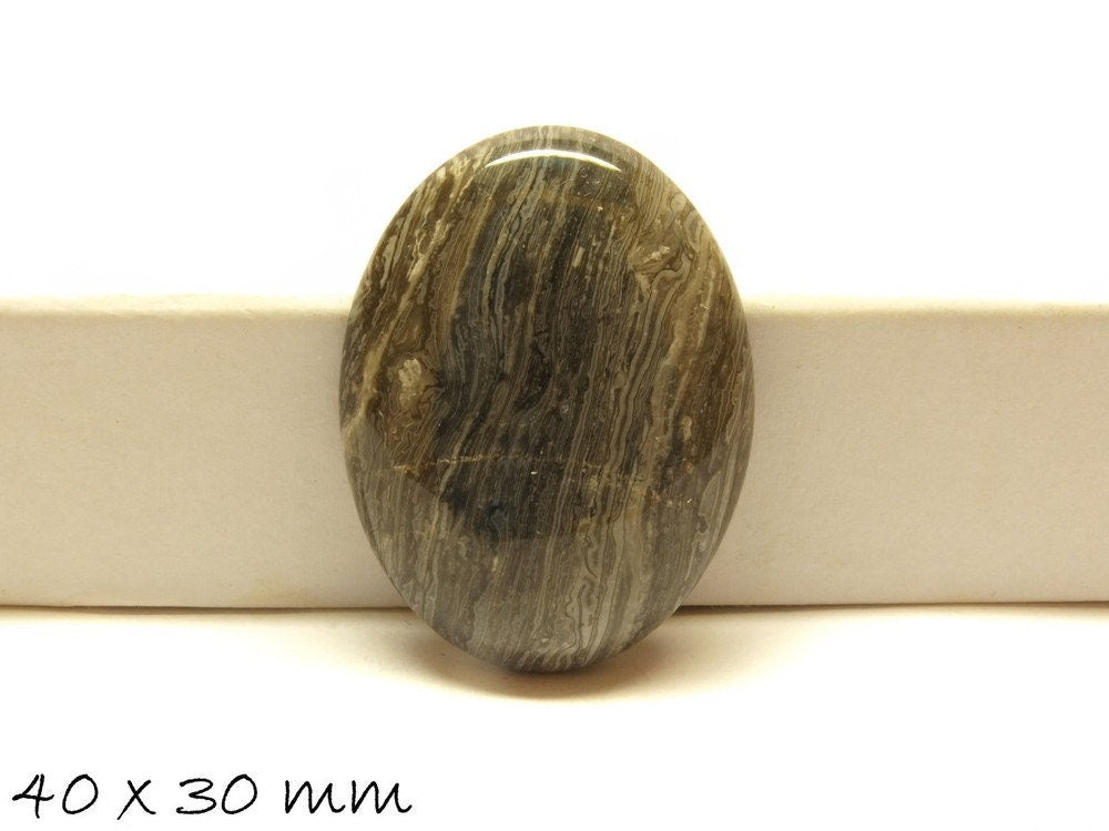 1 ovaler Edelstein Cabochon, Crazy Achat, 40 x 30 mm