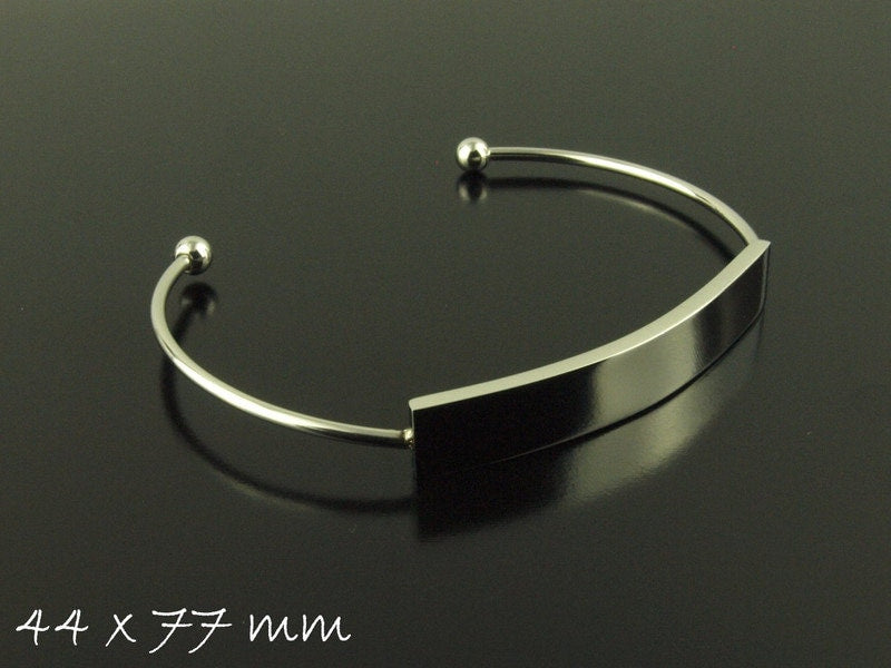 1 Armreif Rohling zum Stempeln und Gravieren Edelstahl silbern