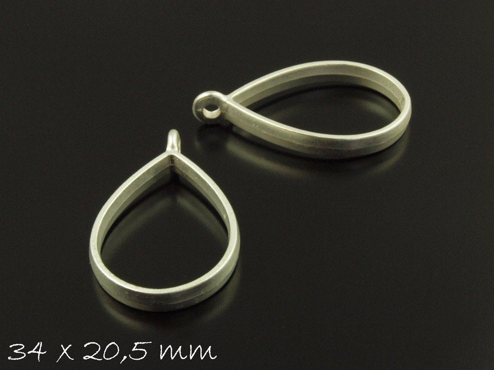 2 Stück Anhänger, Gussform für Ice Resin Tropfen matt silber Giessharz Harz Form