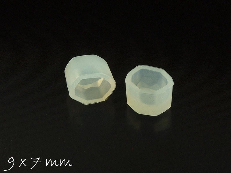 2 Stück Silikonformen Ohrstecker Sechseck Hexagon Wabe Mold 9 x 7 mm Form Giessform