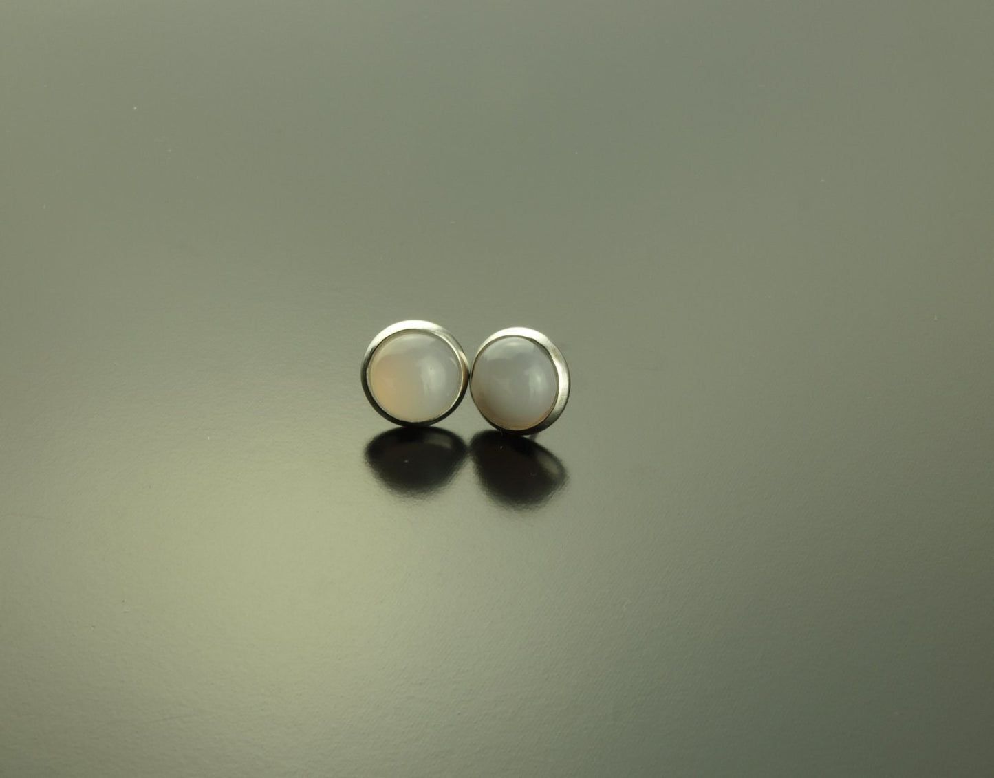 Ohrstecker grauer Achat Edelstein silber