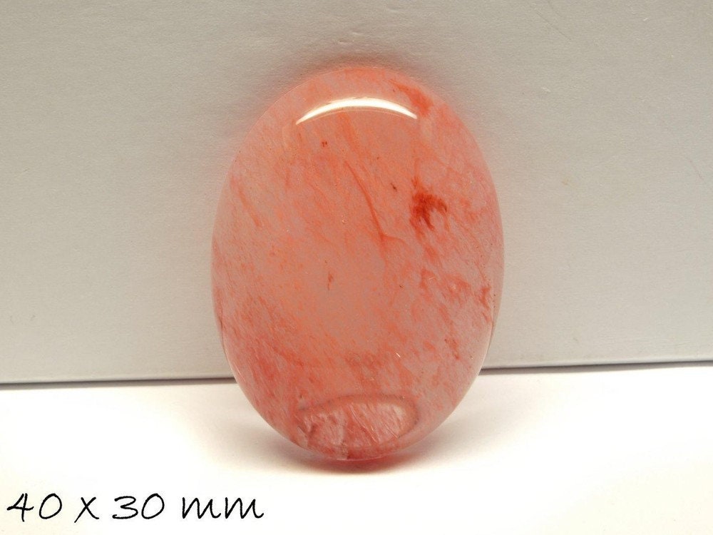 1 Stück Cabochon, Kirschquarz, 40 x 30 mm