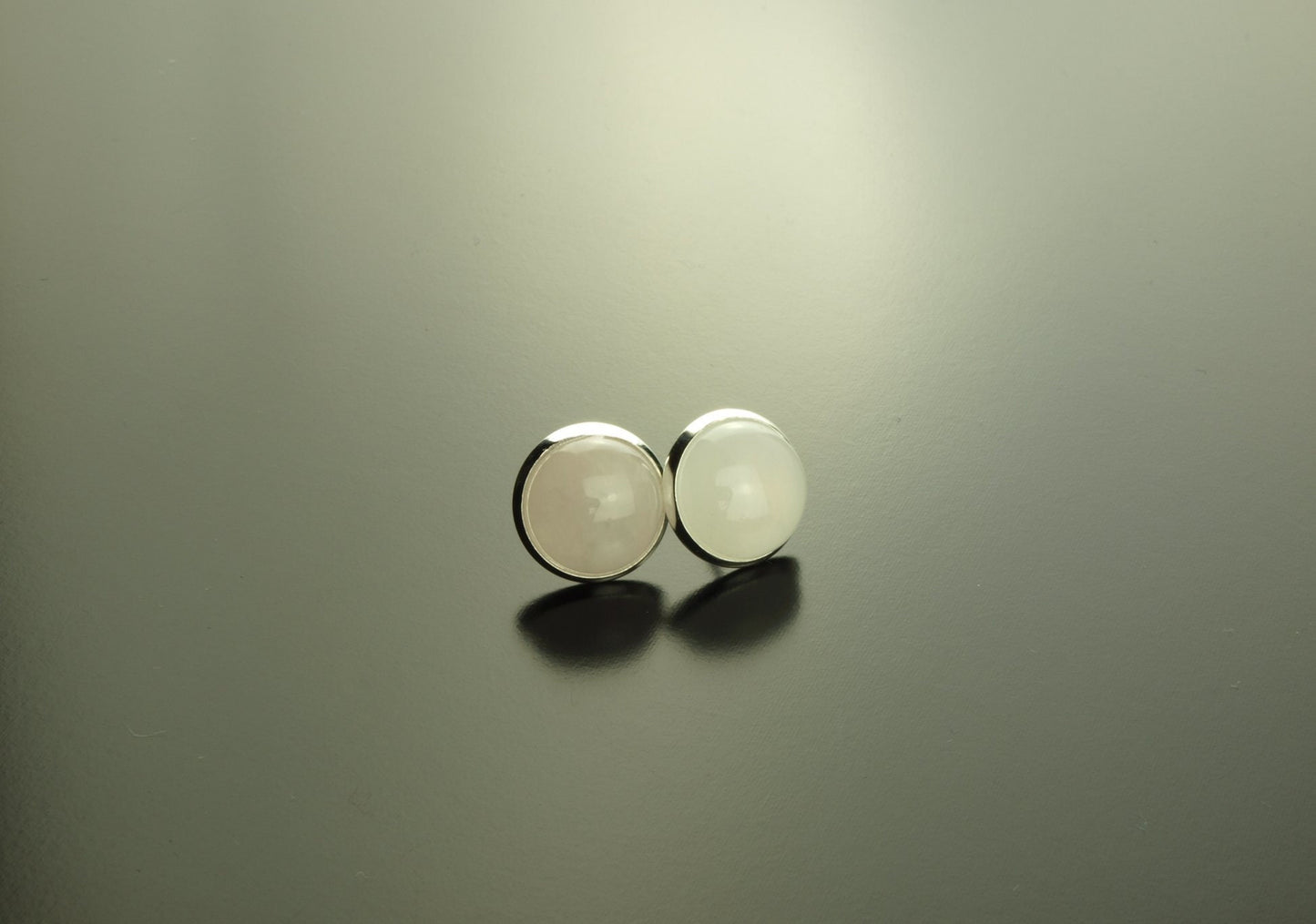 Ohrstecker grauer Achat Edelstein Ohrringe silbern