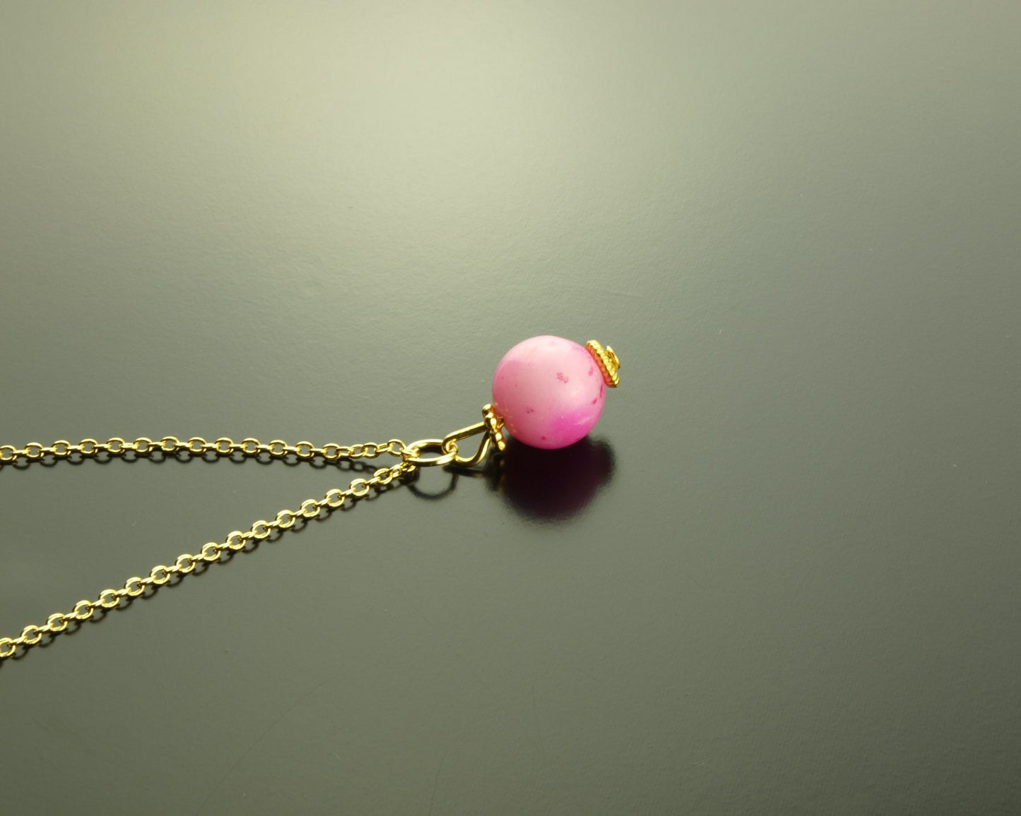 Kette Jade Edelstein Perle golden rosa pink