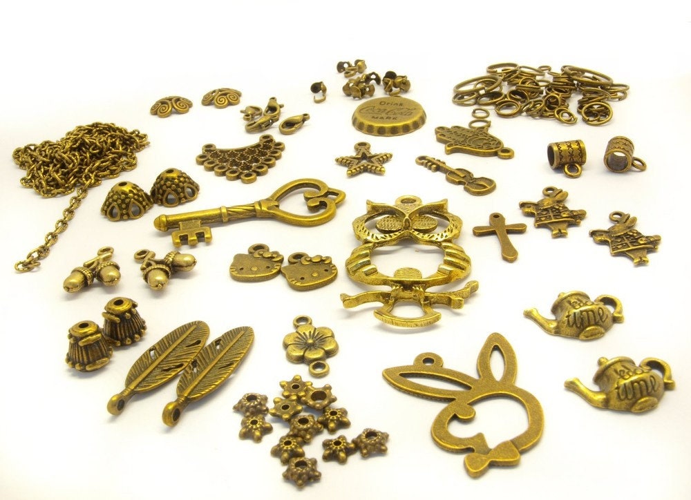 1 Set bronze vintage Anhänger - Bastelset