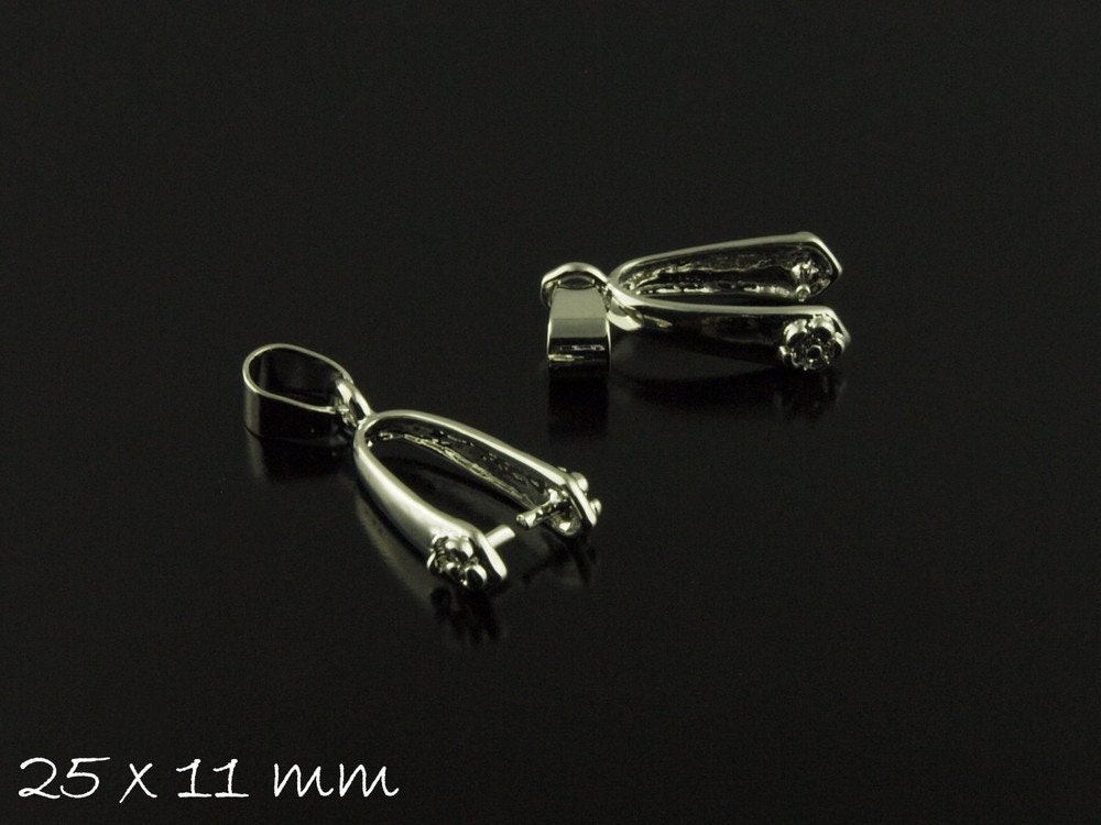5 Stück Collierschlaufen, platin, 25 x 11 mm