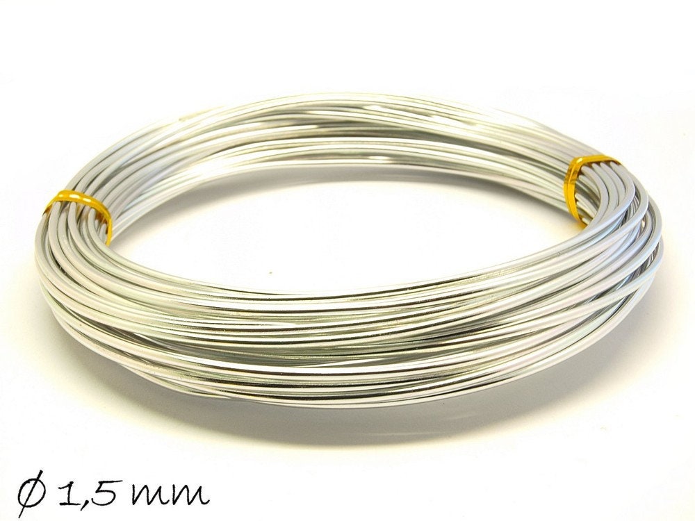 0,29EUR/m - 10 m Aluminiumdraht Alu Draht silber weich 1,5 mm