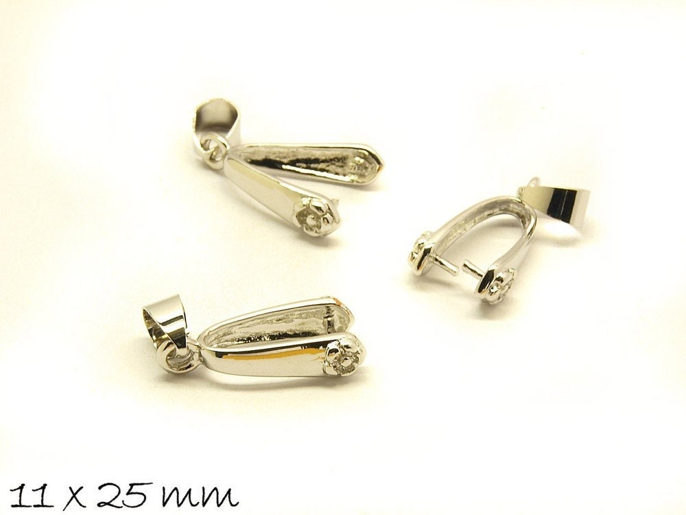 5 Stück Collierschlaufen, platin, 25 x 11 mm