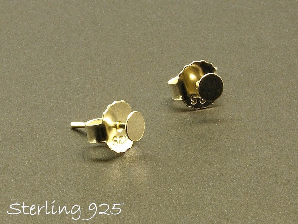 2 Stück Ohrstecker Rohlinge, Sterling 925 Silber
