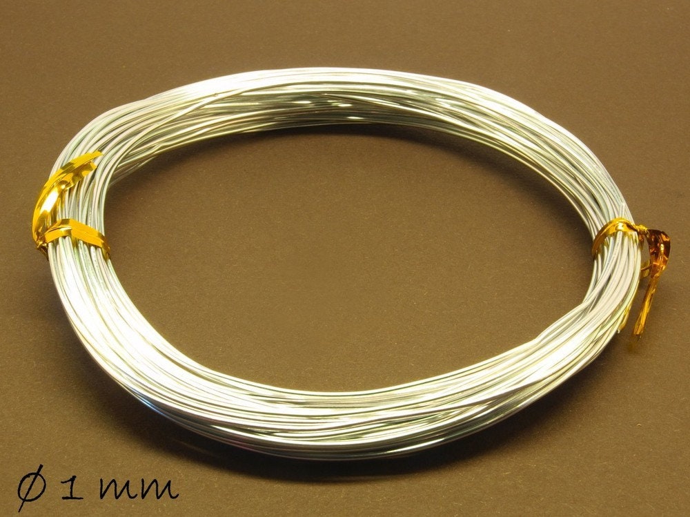 0,35EUR/m - 10 m Aluminiumdraht, Alu Draht, silber, weich, 1 mm