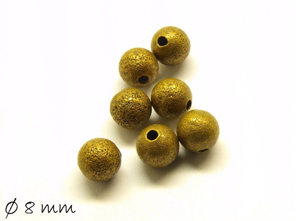 10 Stück Metallperlen (Stardust) in bronze, 8 mm