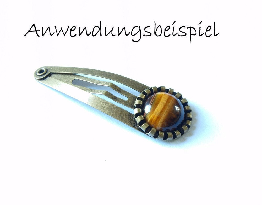 4 Stück Haarnadeln - Rohlinge mit Cabochonfassung, bronze, 12 mm