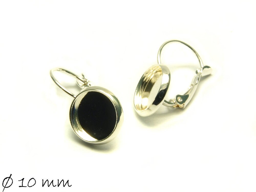 4 Stück Brisuren in silber für 10 mm Cabochons