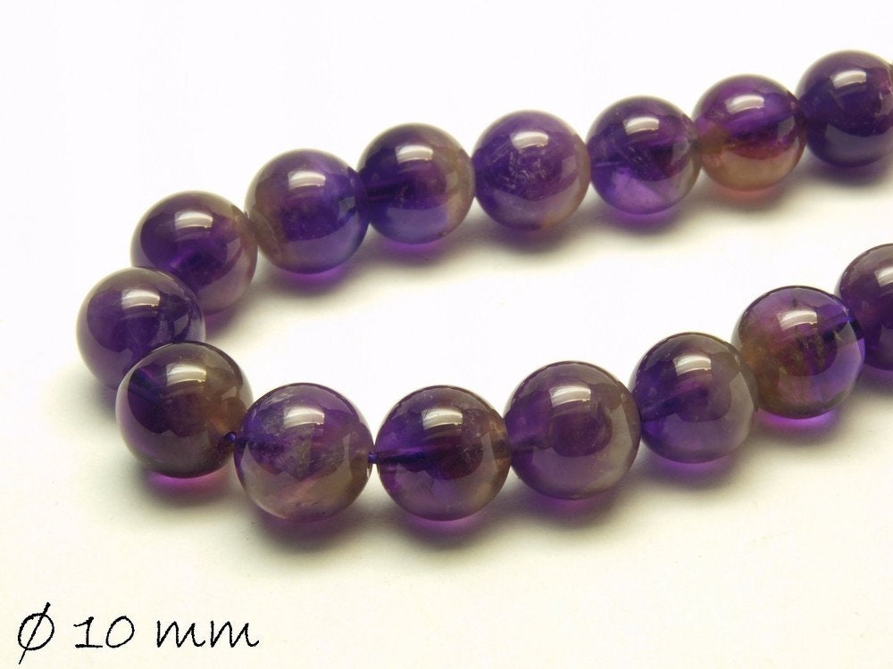 10 Stück Amethyst Perlen Ø 10 mm