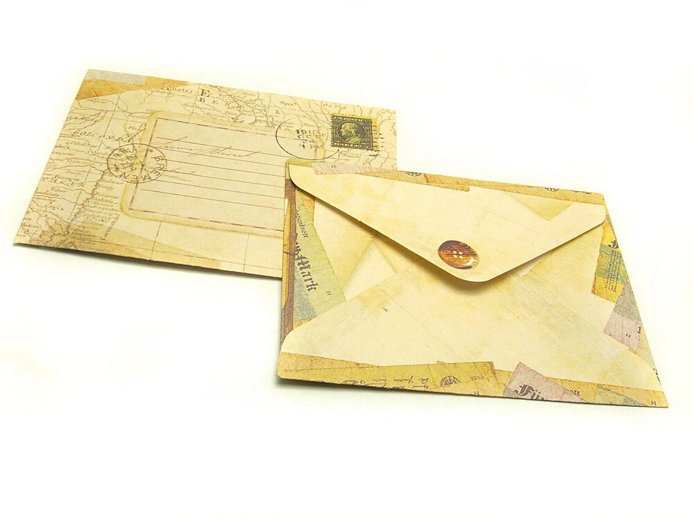 12 verschiedene vintage Briefumschläge 95 x 72 mm