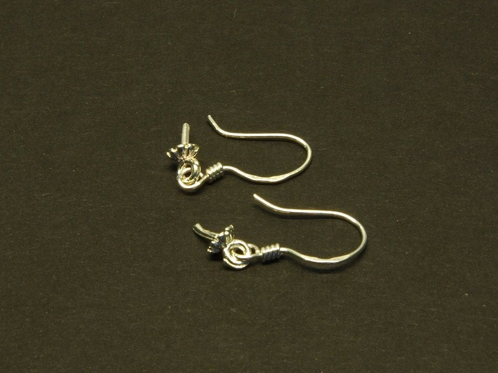 2 Stück Ohrhaken Sterling Silber 925, 12 x 12 x 0,6 mm