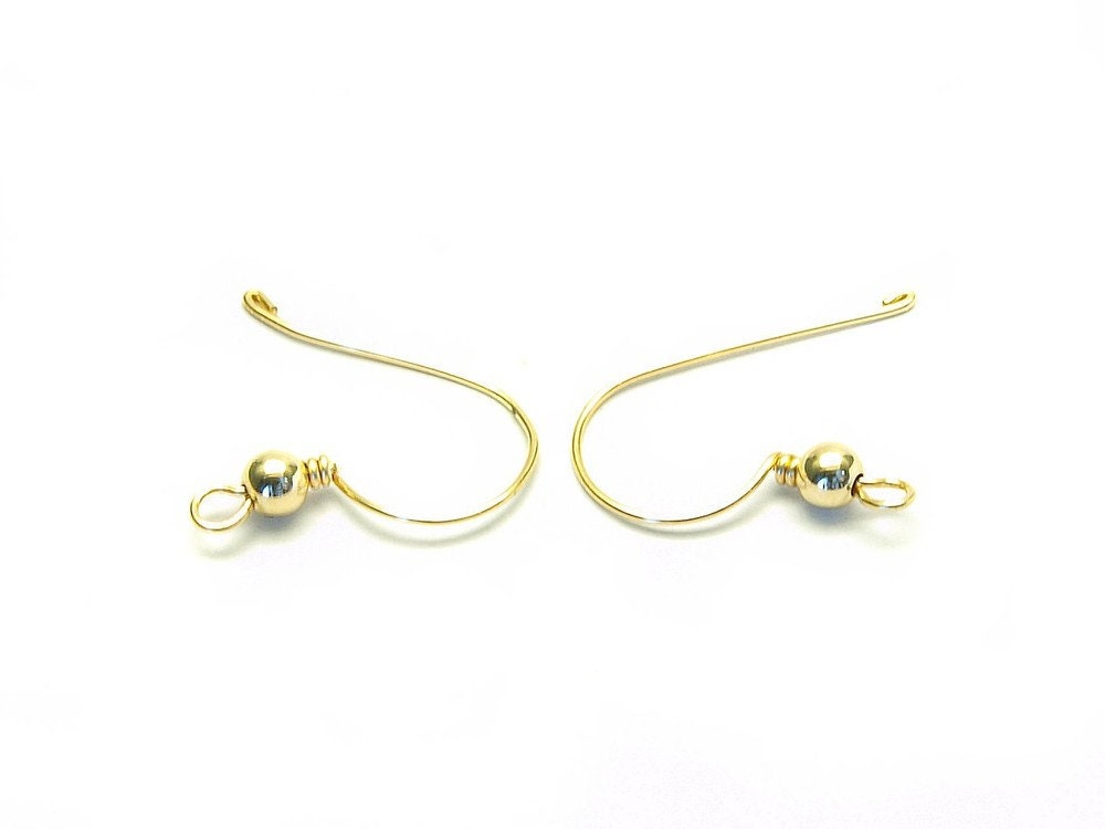 2 Stück Ohrhaken gold filled mit Kugel 17 x 11 mm