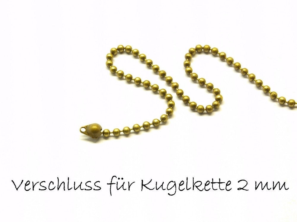20 Stück Verschlüsse für 2 mm Kugelkette bronze
