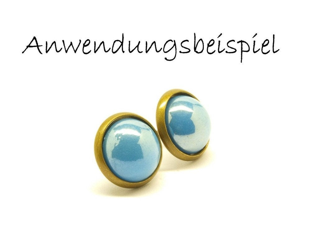 16 Stück runde opake Glas Cabochons 11-12 mm, Mix 1