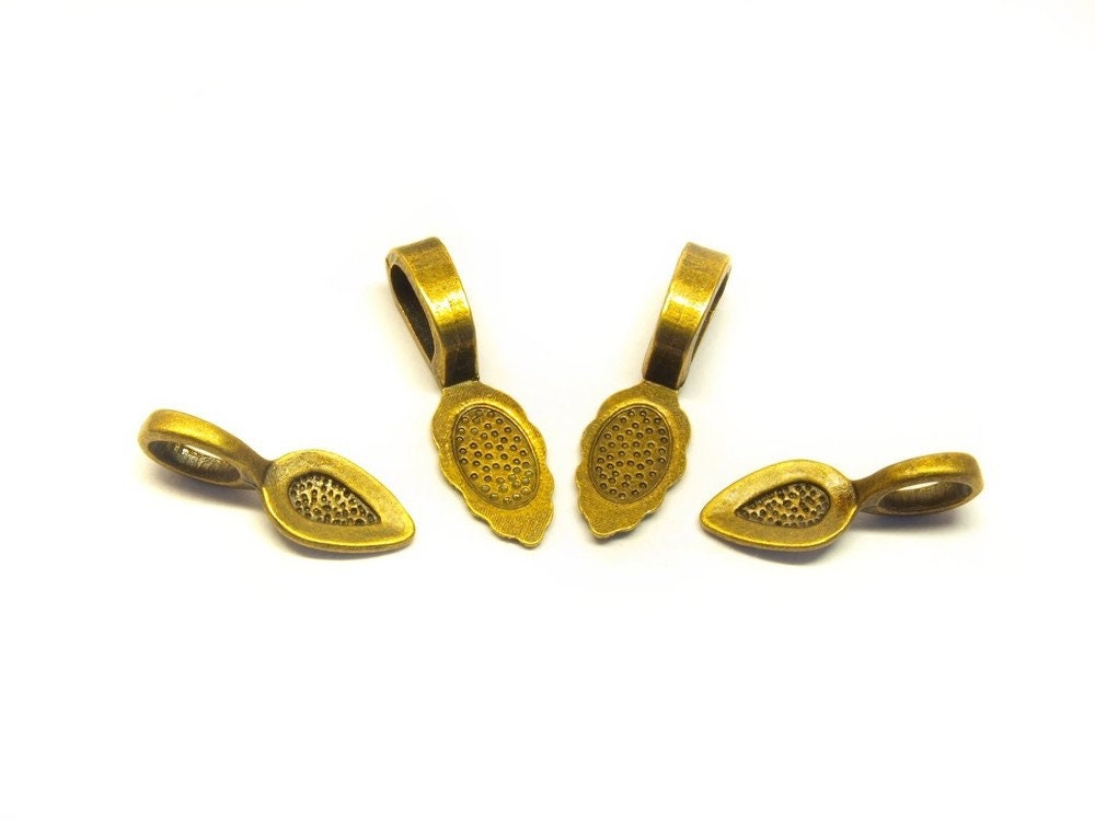 4 Stück Anhängerschlaufen, mit Klebefläche Mix bronze