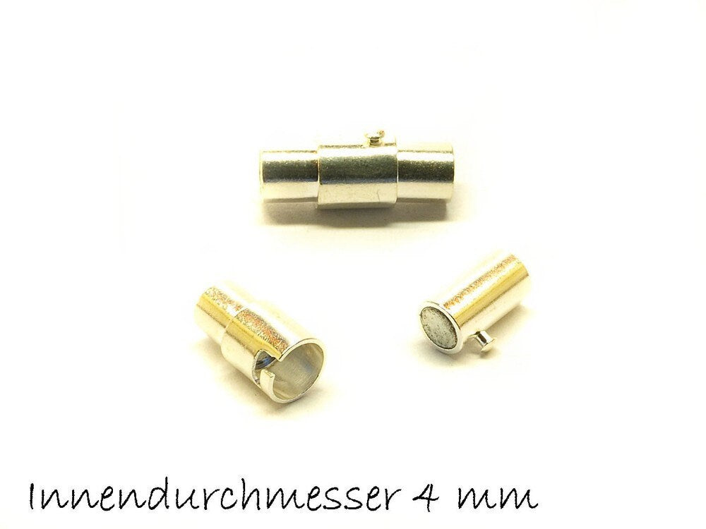 2 Stück Magnetverschlüsse, silber , 16 x 6 mm