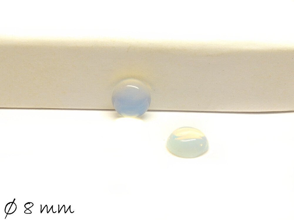 2 Stück Edelstein Cabochons, Opalit, 8 mm