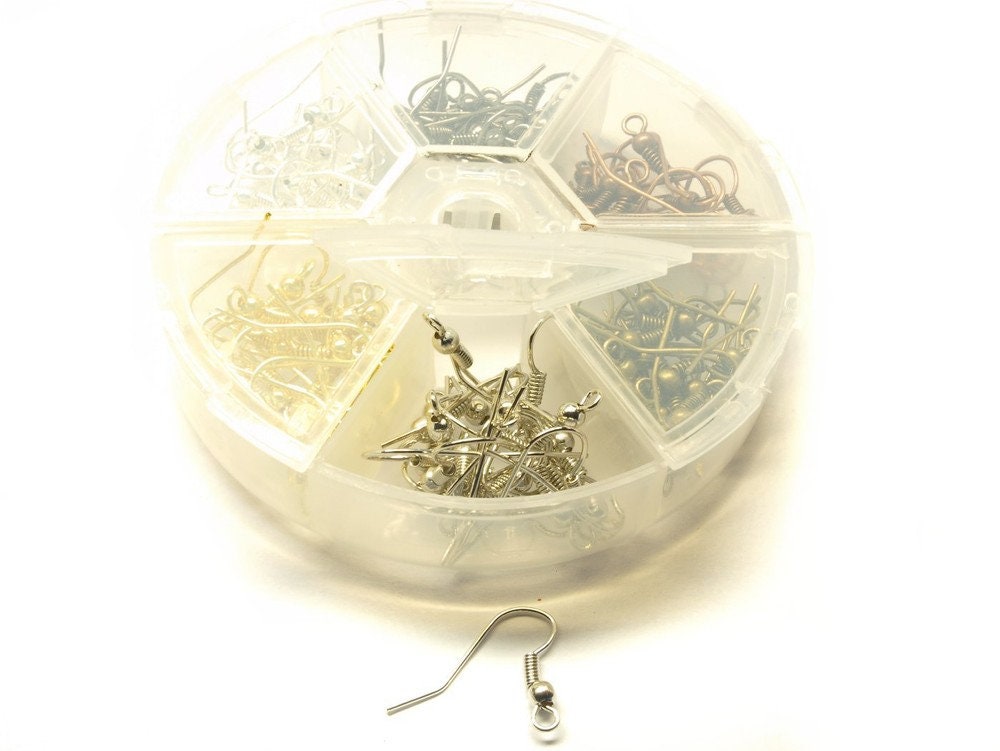 1 Ohrhaken Box (120 Stück) Farbmix, 18 mm