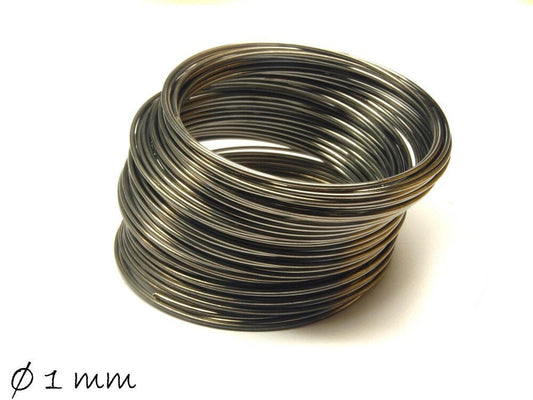30 Windungen Spiraldraht (memory wire) schwarz Ø 1 mm