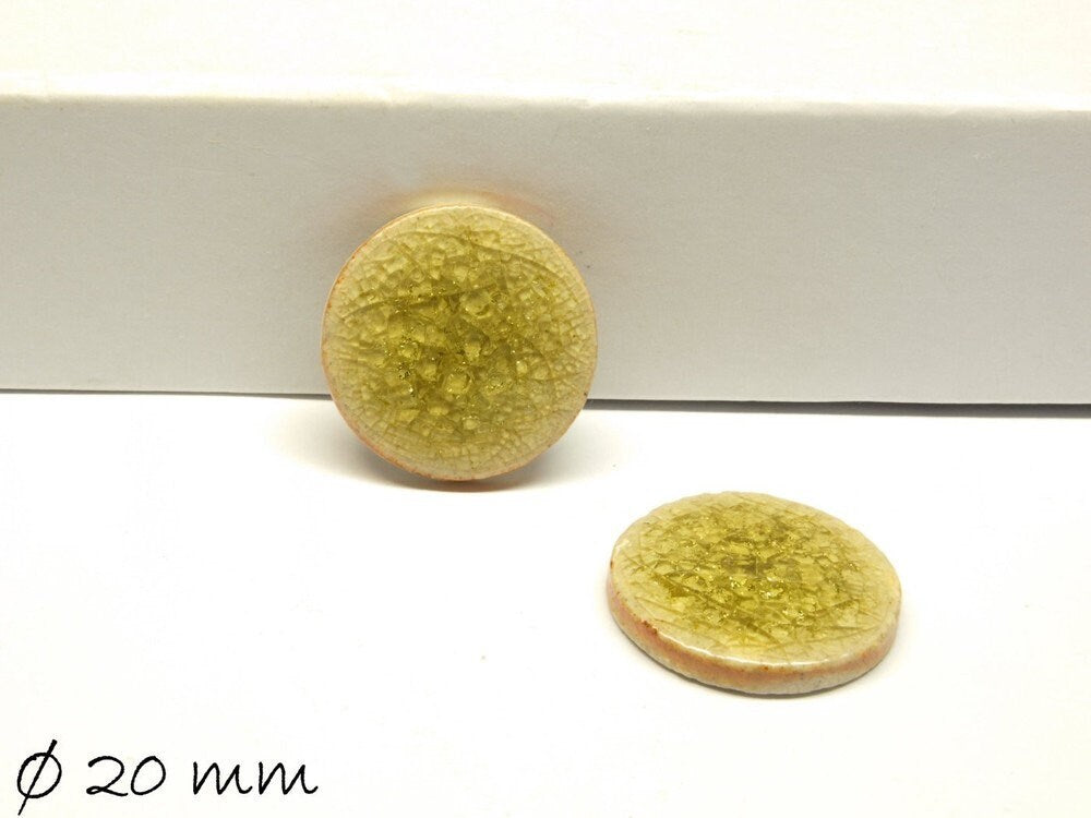 Stück gecrackelte Porzellan Cabochons Ø 20 mm grün