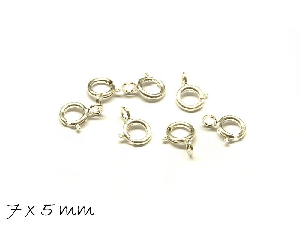 2 Stück Federring Kettenschloss 925 Sterling 7 mm
