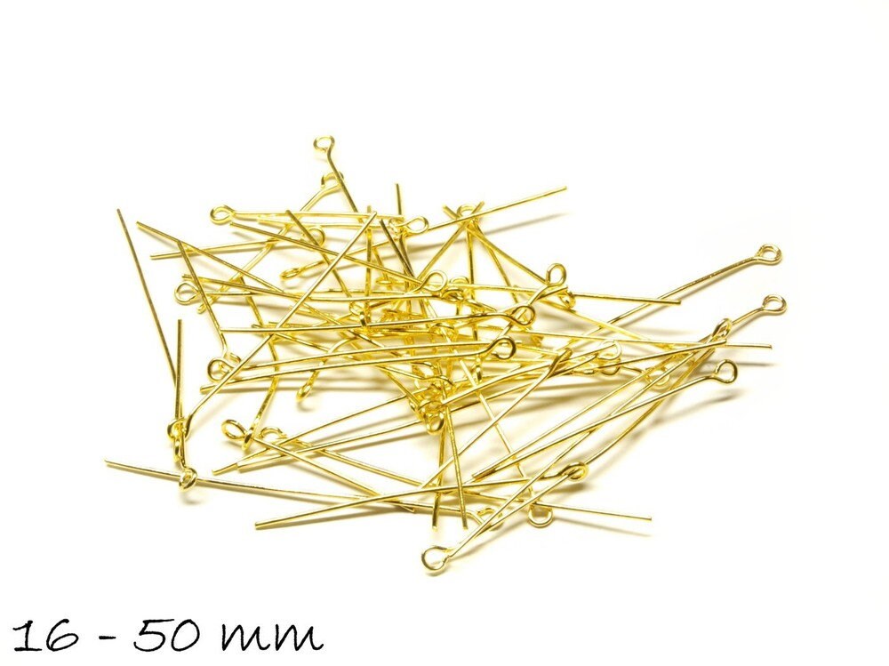 0,15EUR/g - 12 g Nietstifte (ca. 100 Stück), gold, 1,6 - 5,0 cm