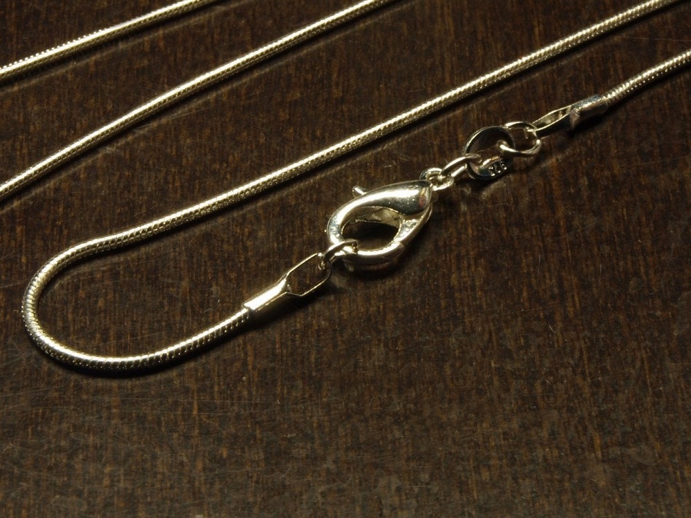 1 Stück Fertige Schlangenkette Sterling 925, 40 cm lang, Ø 1,2 mm