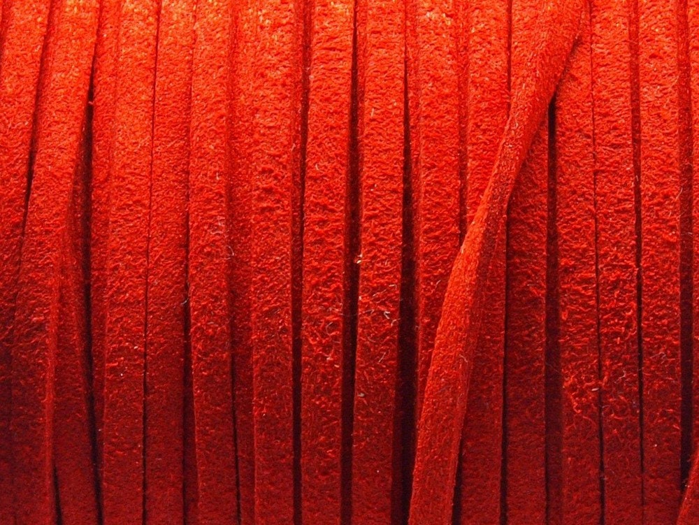 0,42EUR/m - 6 m Wildlederimitat 3 x 1,5 mm rot