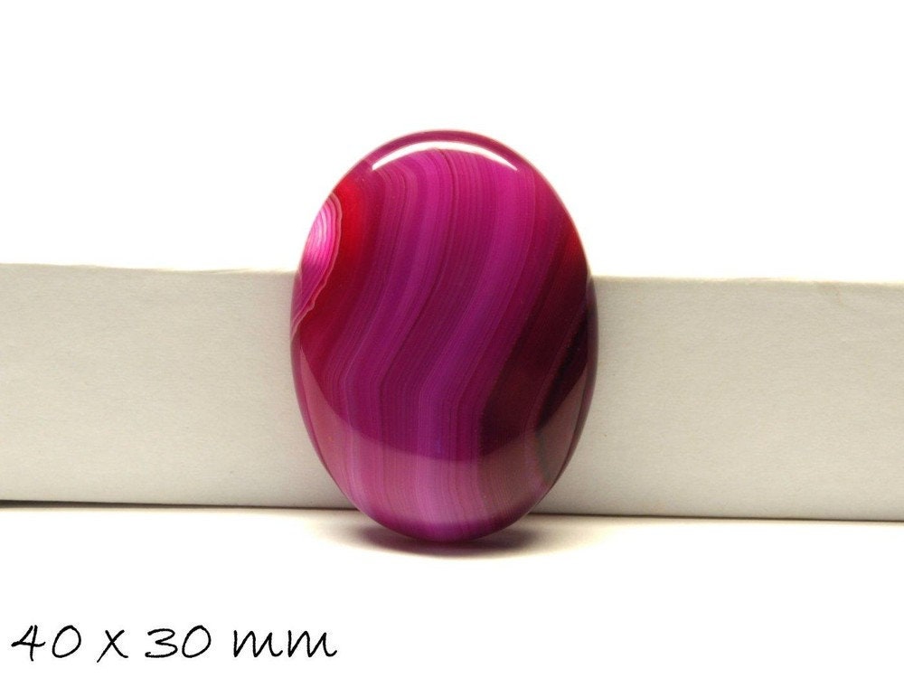 1 Edelstein Cabochons Achat, 40 x 30 mm, violett