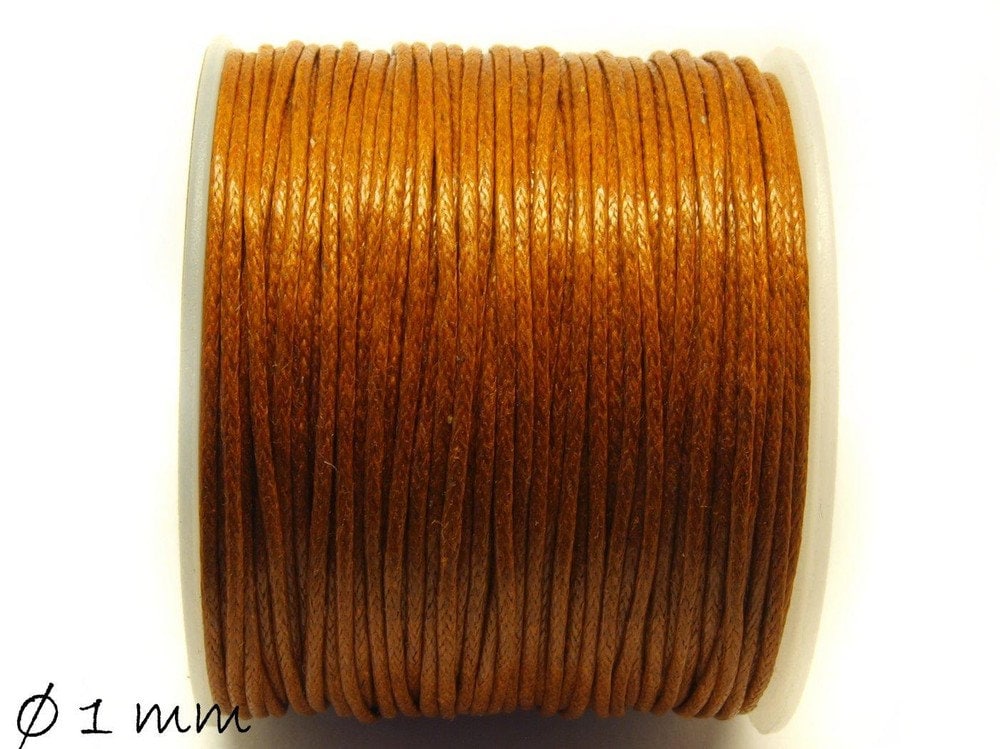 0,30EUR/m - 5 m Wachsband, Baumwollschnur, braun, Ø 1 mm