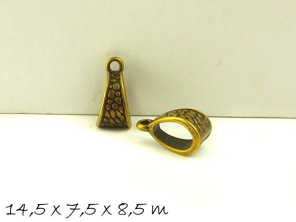 10 Stück Anhängerschlaufen, bronze 14,5 x 7,5 x 8,5mm