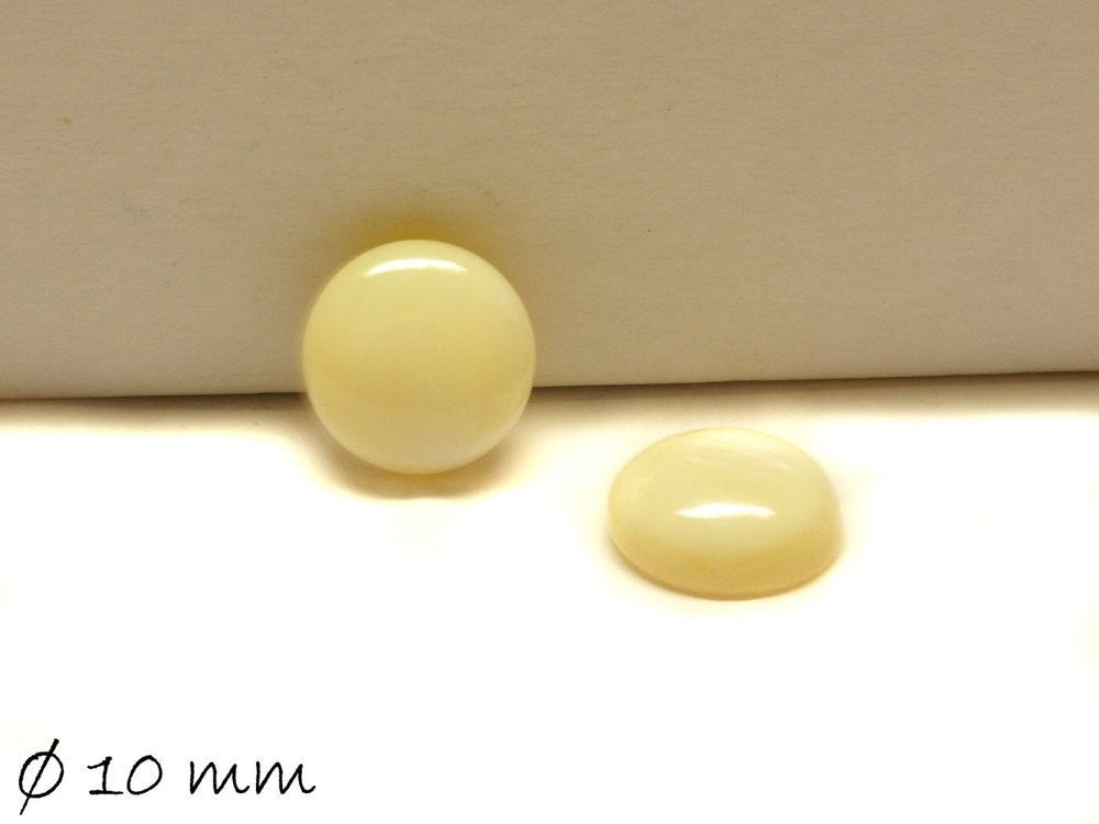 2 Stück Cabochons, Perlmutt, 10 mm