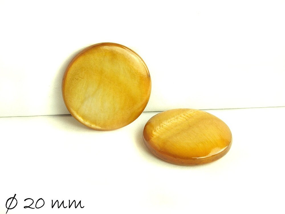 2 Stück Cabochons, Perlmutt, 20 mm, braun