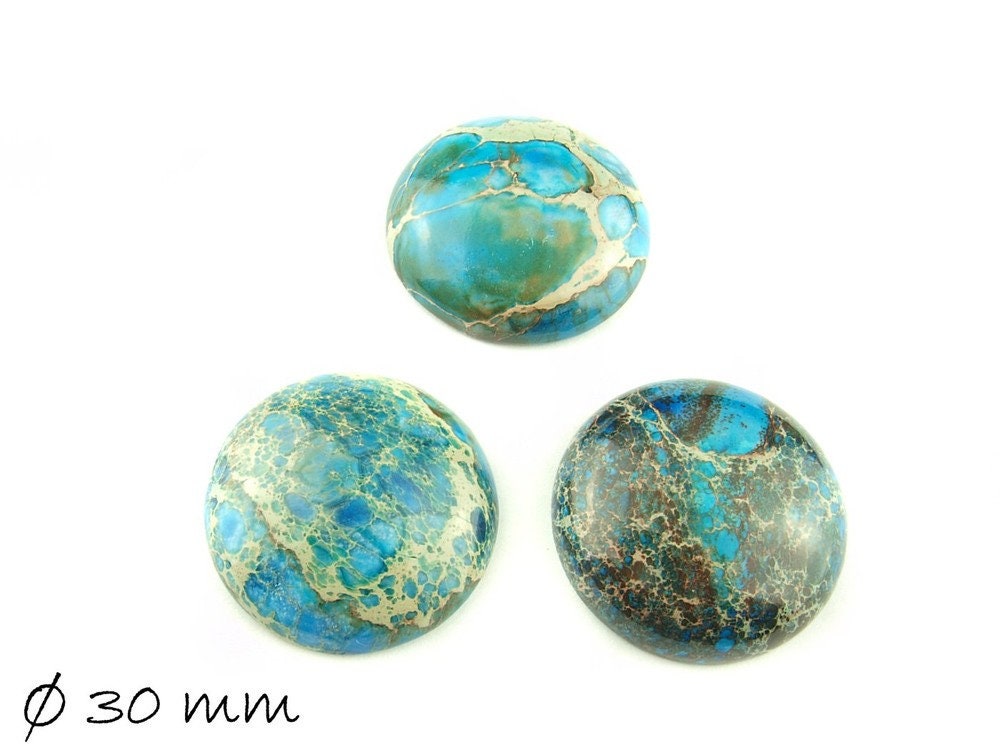 1 Stück Edelstein Cabochon Regalit, 30 mm blau