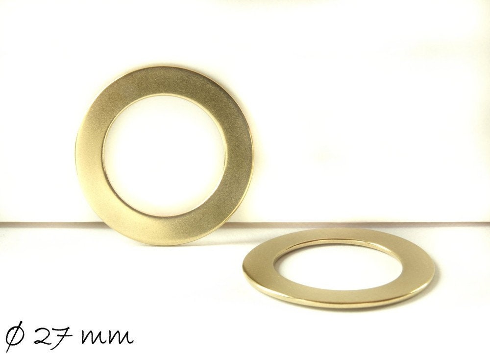 4 massive Messing Stempel Plättchen Donut Ø 27 mm
