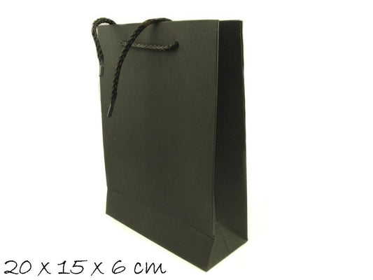 2 Stück Geschenk Beutel Tüte schwarz 20 x 15 cm